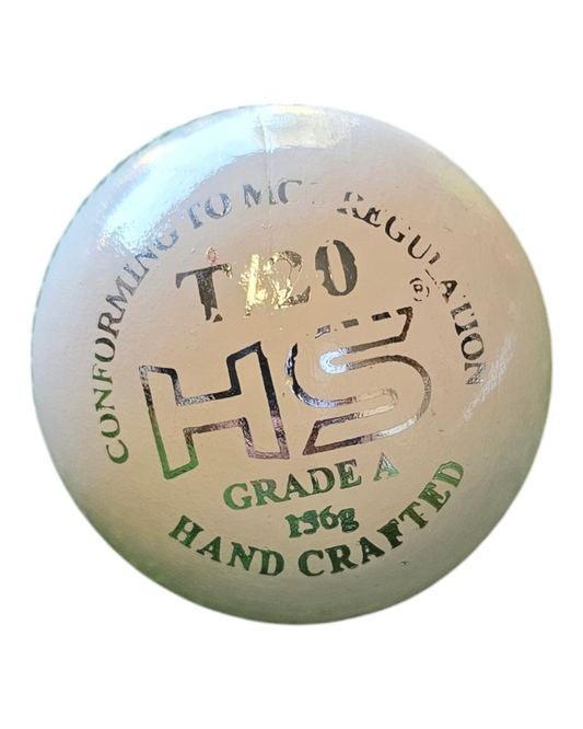 HS Grade A White Leather Cricket Ball (156gm)