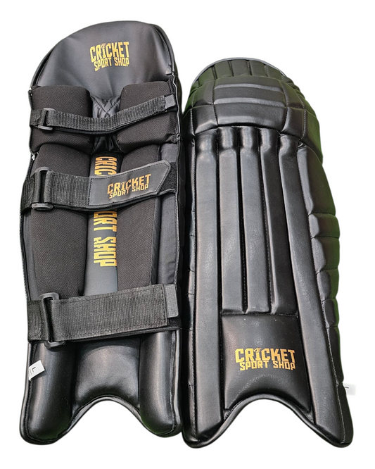 Cricket Sport Shop Premium Black Batting Pads – Lightweight Protection for Tape & Hard Ball Cricket
