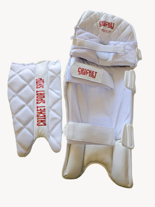 White leather ball pad cricket sport shop