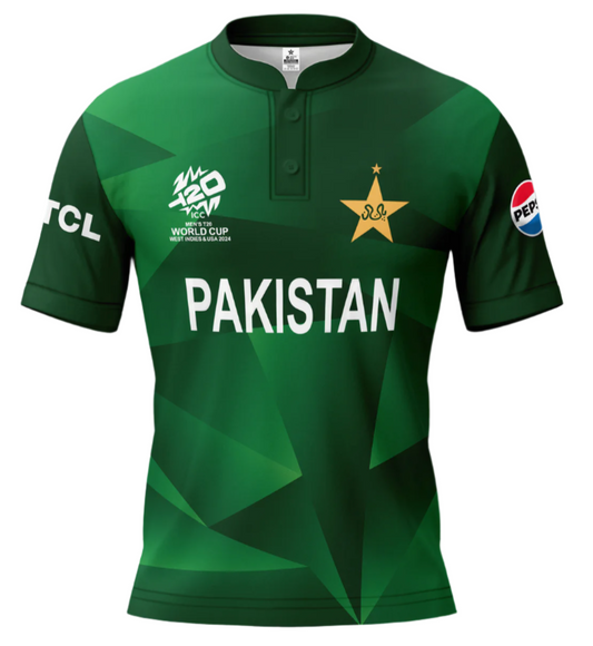 Pakistan Matrix Plain T20 World Cup Cricket Jersey 2024
