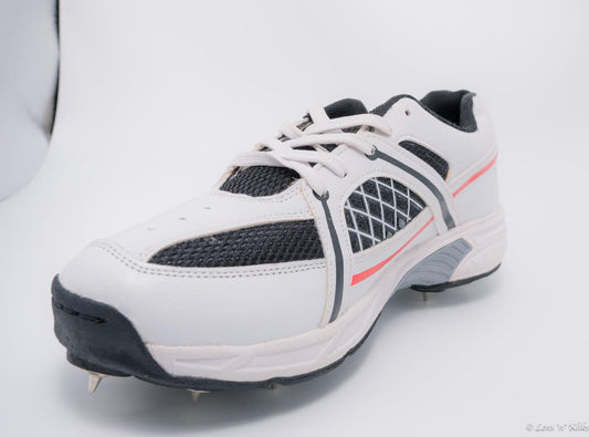 Shoes Velocity Grip Cricket Spike Shoes for Kids / Youth / Men Black and White