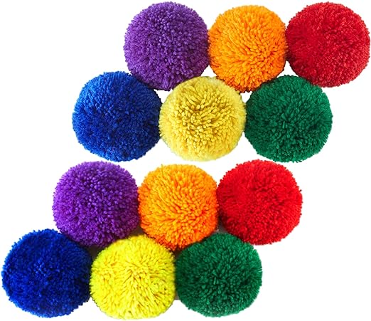 4-Inch Soft and Colorful Fleece Balls in Blue, Green and Red