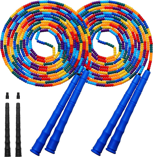 Beaded Jump Rope Set, 9 FT Long and Customizable, Soft and DIY Skipping Rope