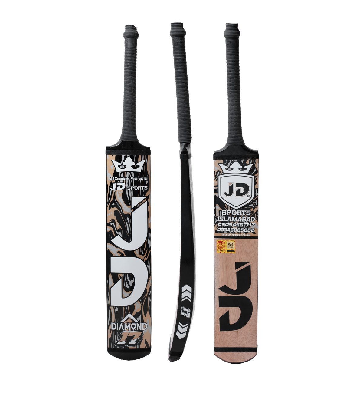 JD Sports Diamond Edition Coconut Wood Cricket Bat – Power-Built for Tape Ball Cricket